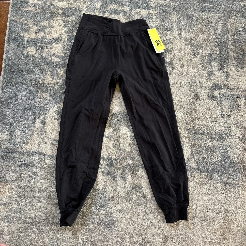 All in Motion Girls Active Joggers Leggings Black Stretchy High Rise NEW XL‎ 14